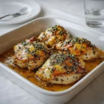 Addictively Good Baked Chicken Thigh on a baking sheet