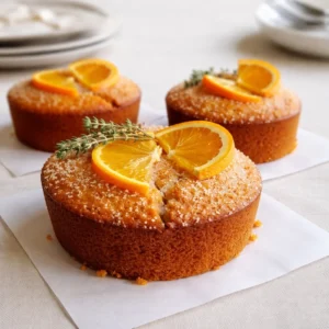 A glazed orange ginger honey cake topped with zest on a wooden table.